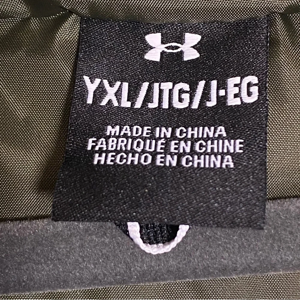 Under Armour Boys Pronto Puffer Jacket YXL NWT Storm ColdGear Marine OD Green